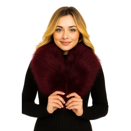 Kołnierz Futrzany Bordowy 02