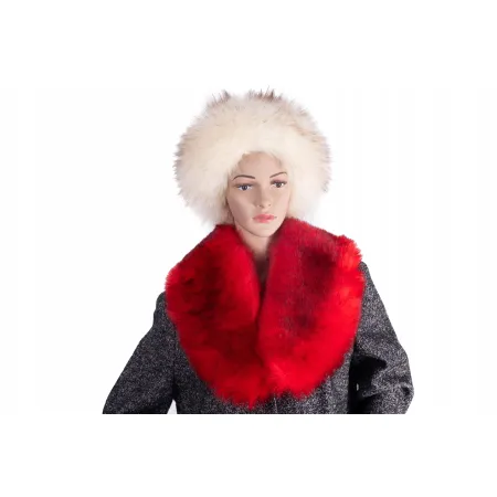Kołnierz Futrzany Czerwony 42