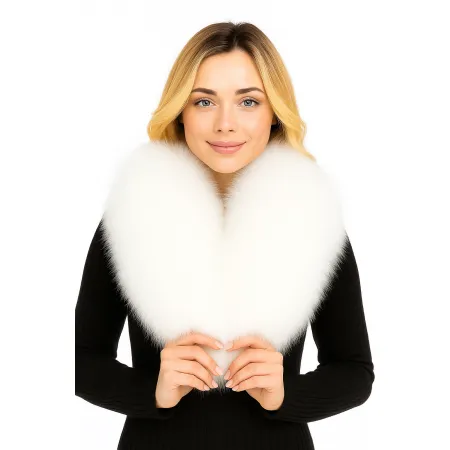 Kołnierz Futrzany Biały 19