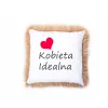 Poduszka futrzana eko futro z napisem Dzień Kobiet Walentynki dla Żony