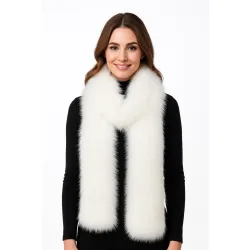Szal futrzany biały  180 cm (77)