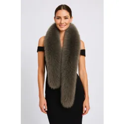 Szal futrzany brąz 180 cm (81)