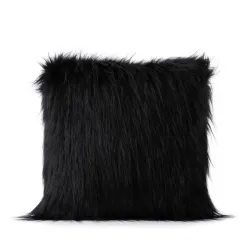 Poduszka futrzana 35x35 czarna 01