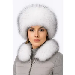 Czapka futrzana biała podpalana CZ-04