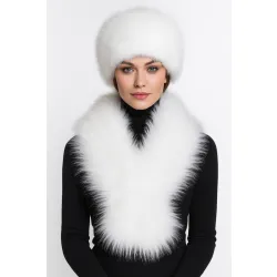 SZAL FUTRZANY BIAŁE SZ-19