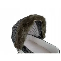 Obszycie budki do wózka dziecięcego uniwersalna eko futro futrzane