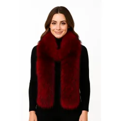 Szal futrzany czerwony180 cm (03)