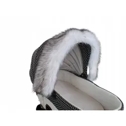 Obszycie budki do wózka dziecięcego uniwersalna eko futro futrzane