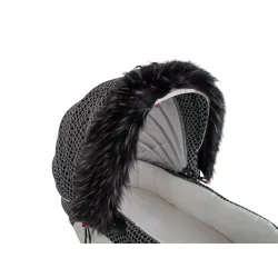 Obszycie budki do wózka dziecięcego uniwersalna eko futro futrzane