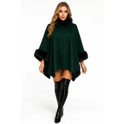 Ponczo damskie poncho narzutka wiosenna uniwersalne zielone one size
