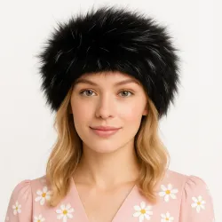 Opaska futrzana zimowa jesienna eko futro jenot