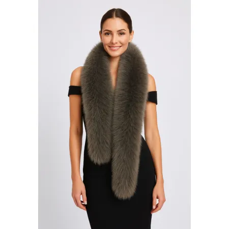Szal futrzany brąz 180 cm (81)