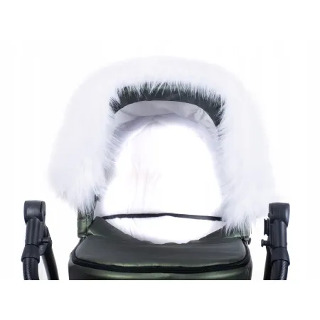 Obszycie budki wózka białe obszycie futrzane do wózka eko futro jenot