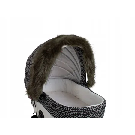 Obszycie budki do wózka dziecięcego uniwersalna eko futro futrzane