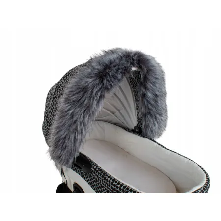 Obszycie budki do wózka dziecięcego uniwersalna eko futro futrzane