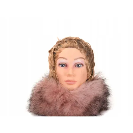 Opaska futerkowa róż eko futro jenot jesienna wiosenna futrzana