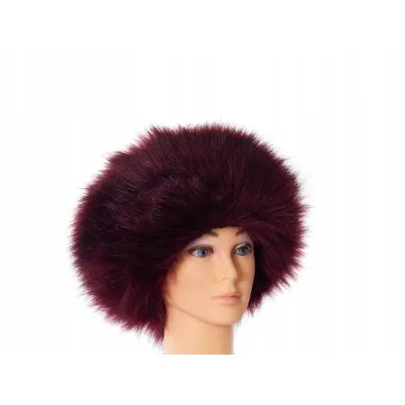 Czapka futrzana zimowa bordo CZ-02