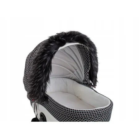 Obszycie budki do wózka dziecięcego uniwersalna eko futro futrzane