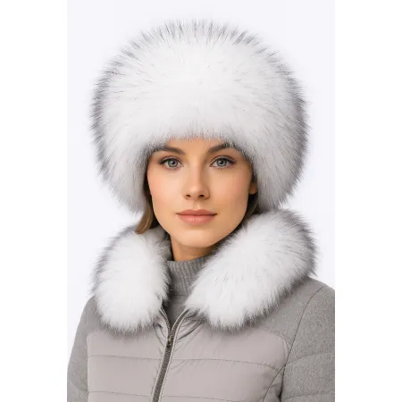 Czapka futrzana biała podpalana CZ-04