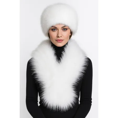 SZAL FUTRZANY BIAŁE SZ-19