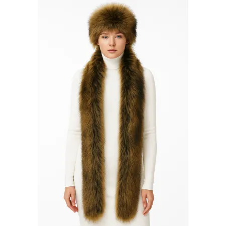 Szal futrzany złoty 180 cm (01)