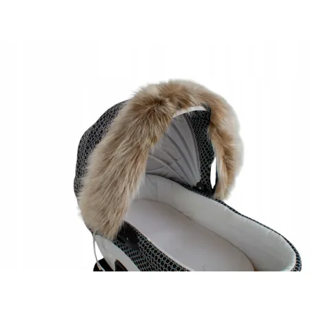 Obszycie budki do wózka dziecięcego uniwersalna eko futro futrzane