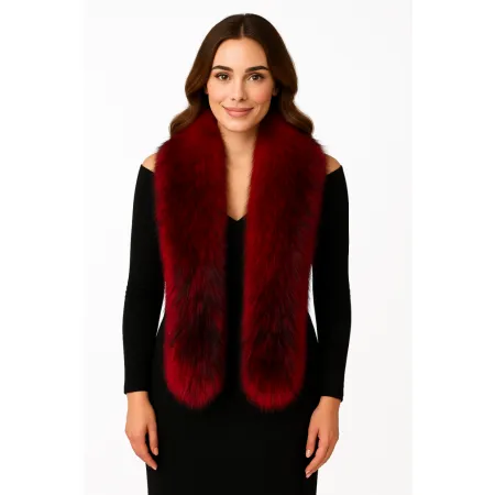 Szal futrzany czerwony180 cm (03)