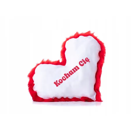 Poduszka futrzana serce Kocham Cię eko futro dzień kobiet walentynki