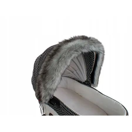 Obszycie budki do wózka dziecięcego uniwersalna eko futro futrzane