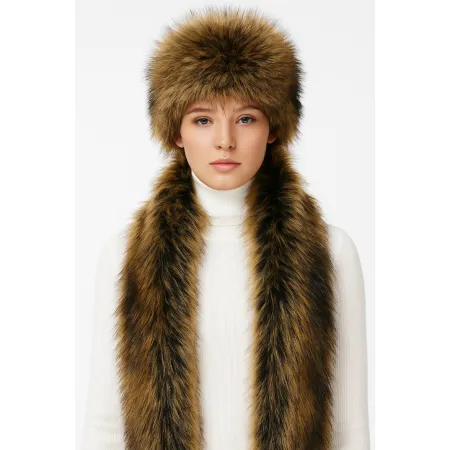 Szal futrzany złoty 180 cm (01)