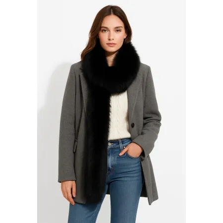 Szal futrzany czarny 180 cm (01)