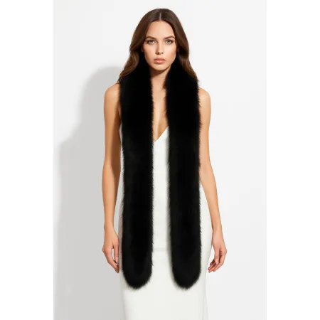 Szal futrzany czarny 180 cm (01)