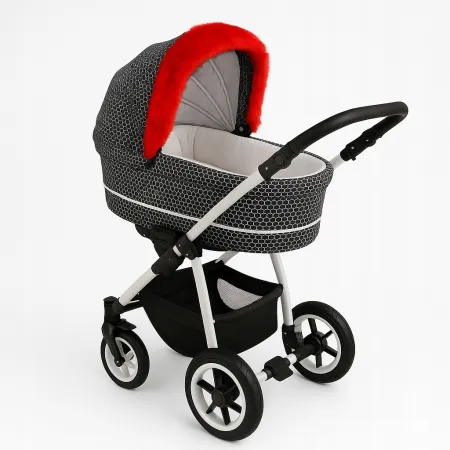 Obszycie budki do wózka dziecięcego uniwersalna eko futro futrzane