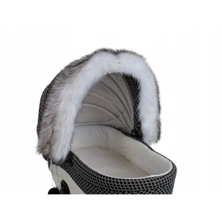 Obszycie budki do wózka dziecięcego uniwersalna eko futro futrzane