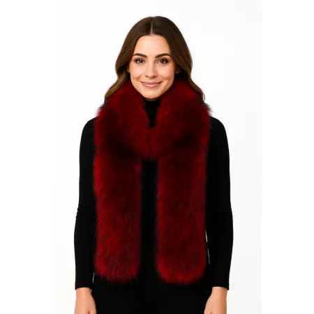 Szal futrzany czerwony180 cm (03)