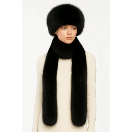 Szal futrzany czarny 180 cm (01)