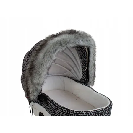Obszycie budki do wózka dziecięcego uniwersalna eko futro futrzane