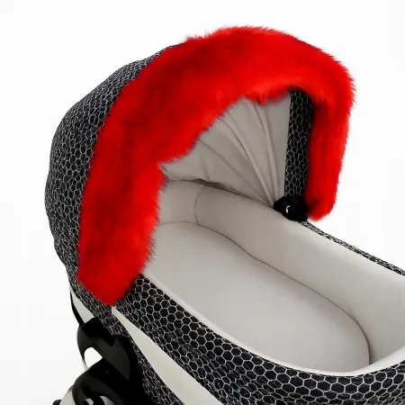 Obszycie budki do wózka dziecięcego uniwersalna eko futro futrzane