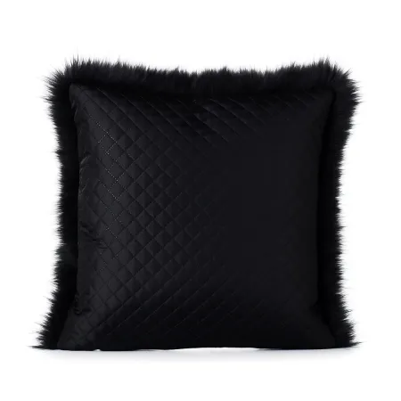 Poduszka futrzana 35x35 czarna 01