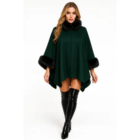 Ponczo damskie poncho narzutka wiosenna uniwersalne zielone one size