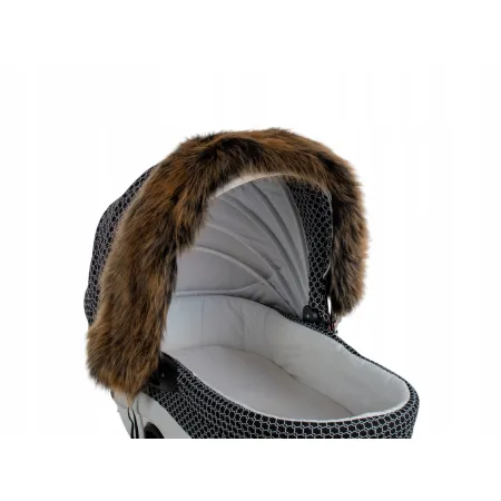 Obszycie budki do wózka dziecięcego uniwersalna eko futro futrzane